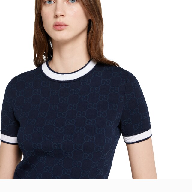 GG fine cotton jacquard top - image 3