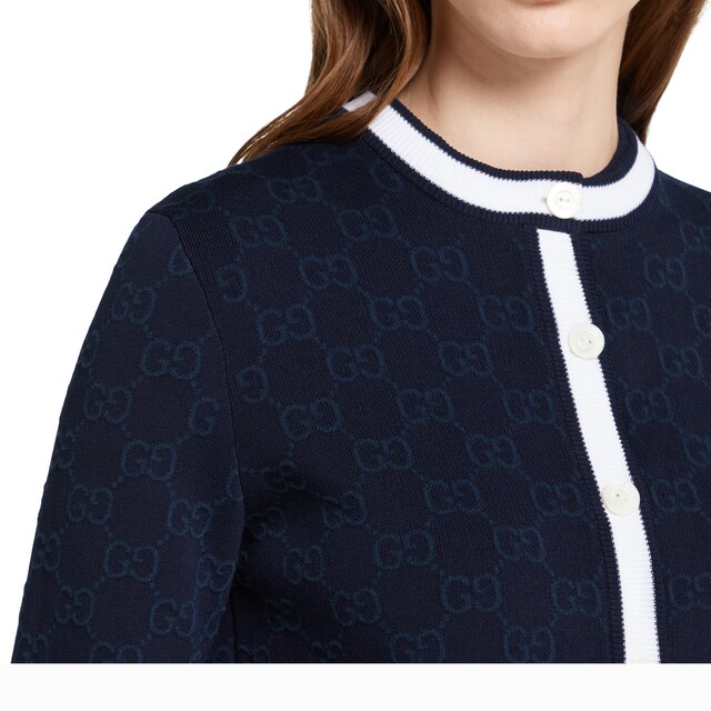 GG fine cotton jacquard cardigan - image 2