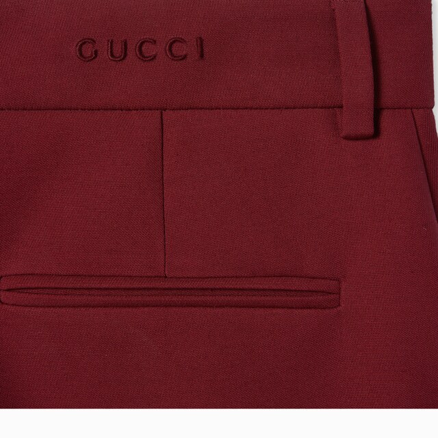 Wool silk pants with embroidery