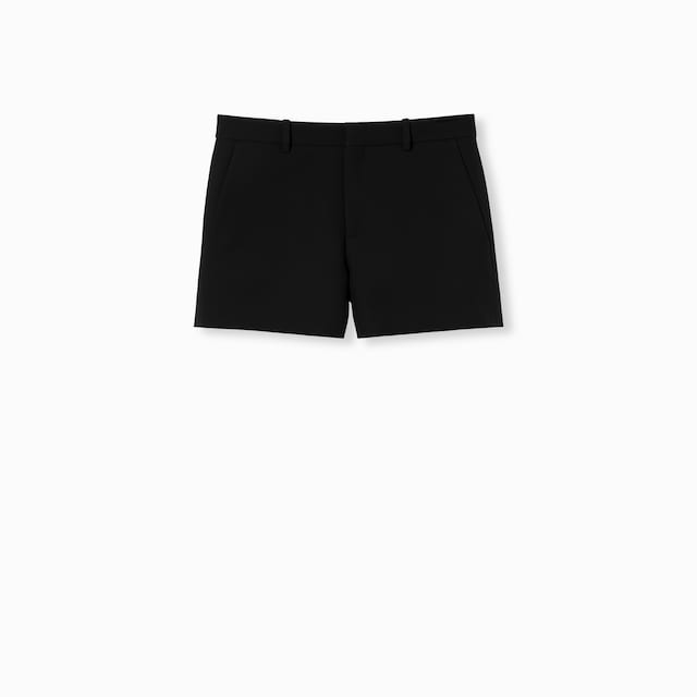 Wool silk shorts with embroidery