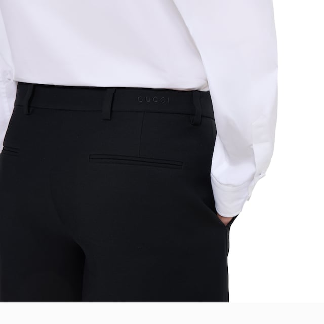 Wool silk shorts with embroidery - image 2