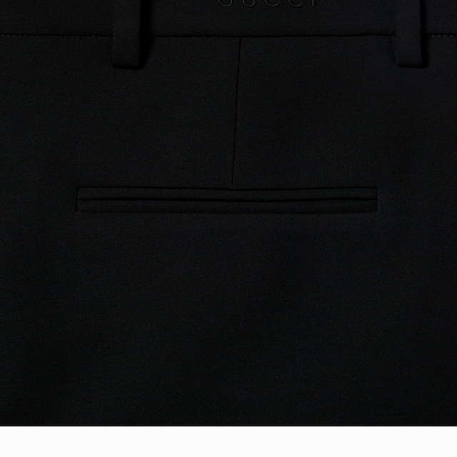 Wool silk shorts with embroidery