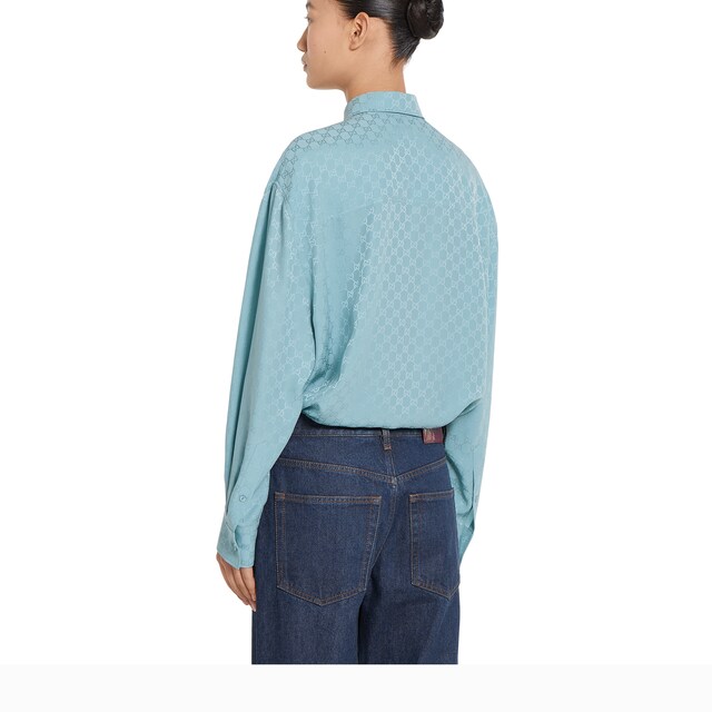 GG silk jacquard oversize shirt - image 4