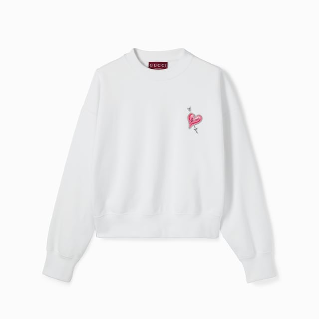 Cotton jersey sweatshirt with patch