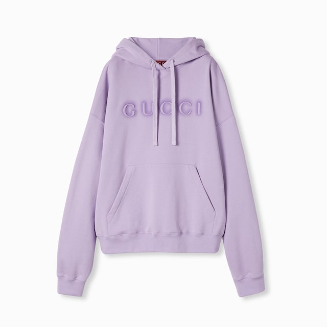 Cotton hooded sweatshirt with logo