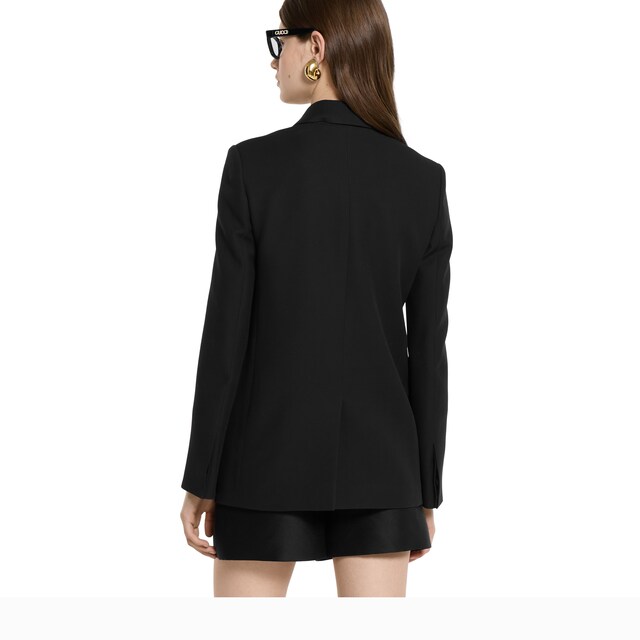 Crepe wool silk jacket with tiger - image 3