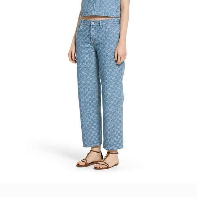 GG denim jacquard pants - image 3