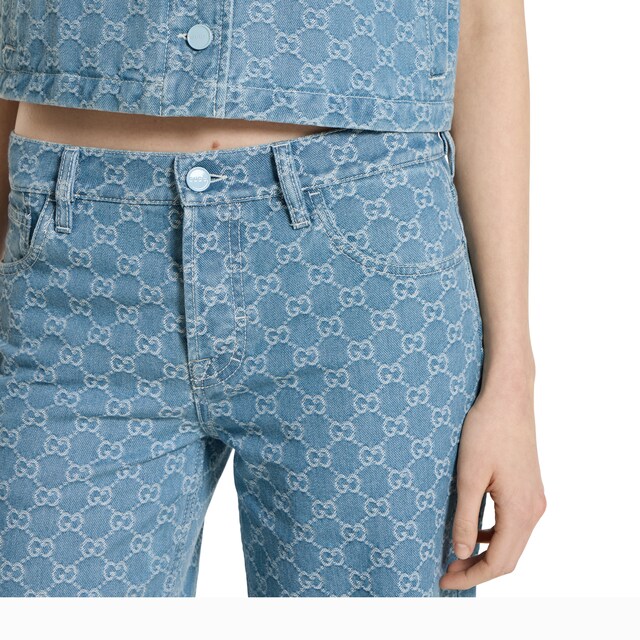 GG denim jacquard pants - image 5