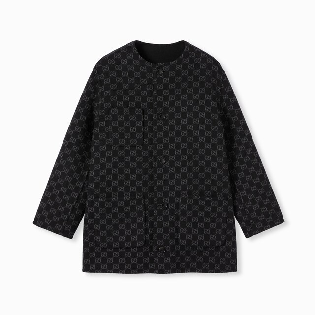 Reversible wool silk jacket