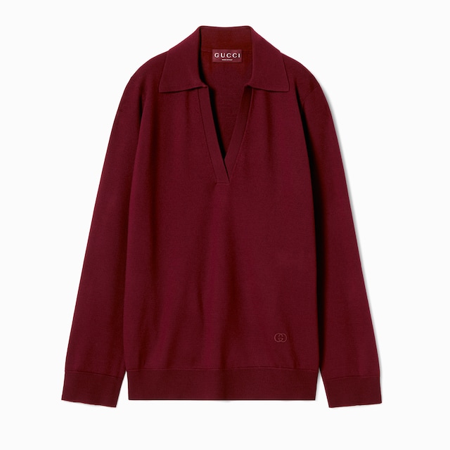 Extra fine wool polo top