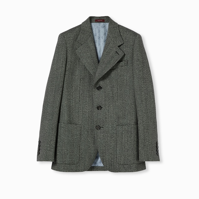 Herringbone wool mouliné jacket