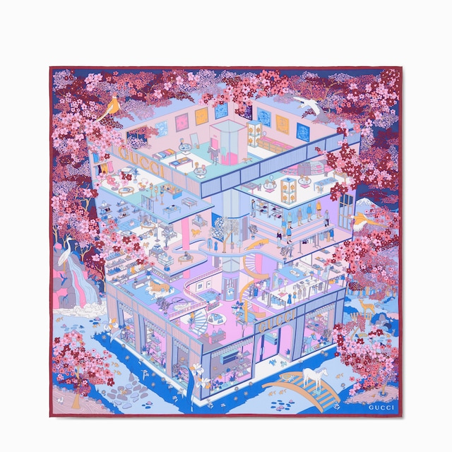 プリント シルクツイル スカーフ