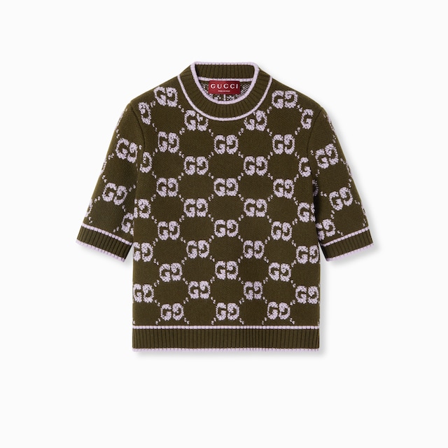 GG wool bouclé jacquard top