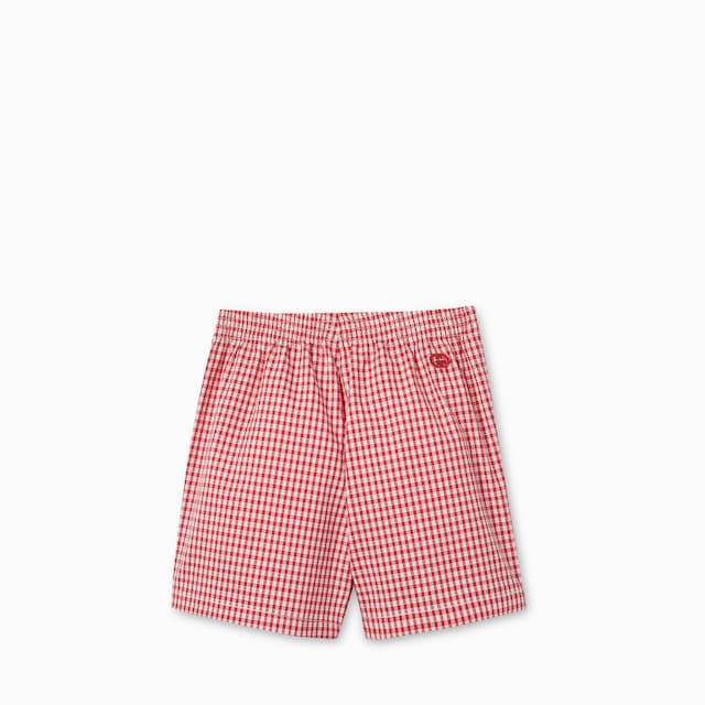 Baby gingham cotton shorts