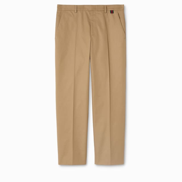Cotton twill pants with Web detail