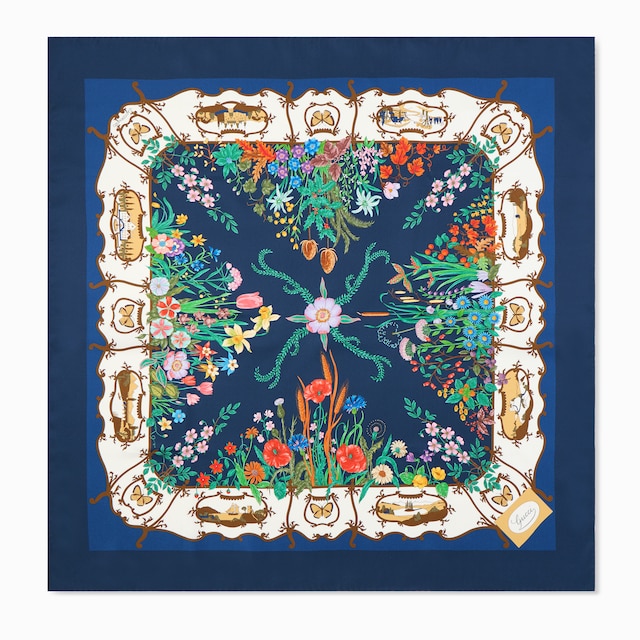 Printed silk twill carré