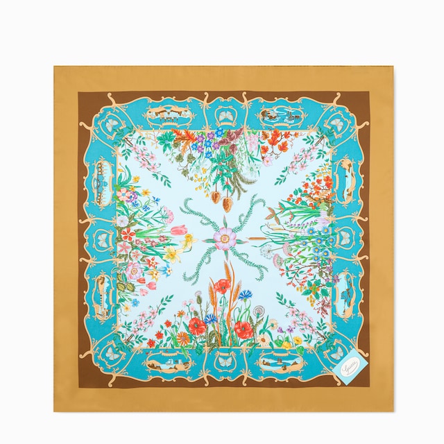 Printed silk twill carré
