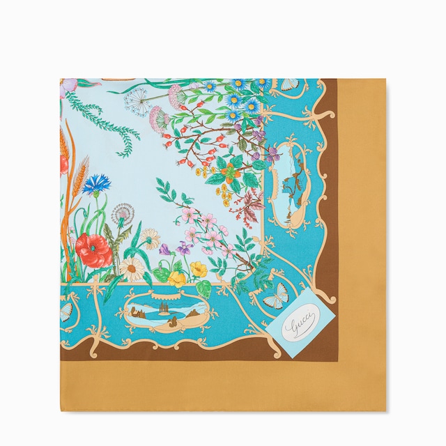 Printed silk twill carré