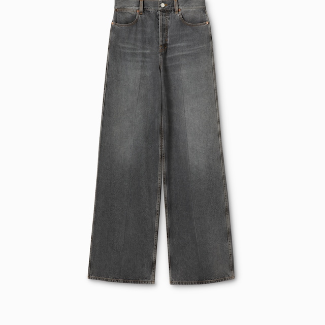 Wide leg denim pants