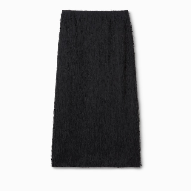 饰流苏切丝面料半身裙