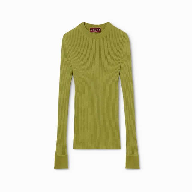 Rib cashmere silk top