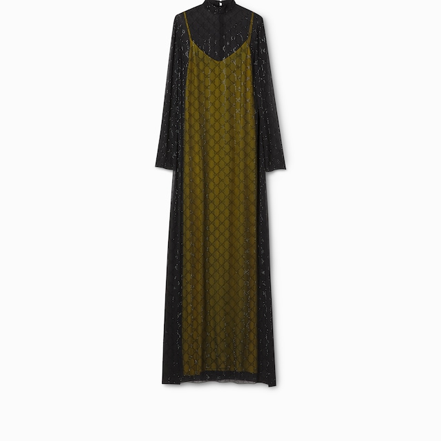 Embroidered light silk georgette dress