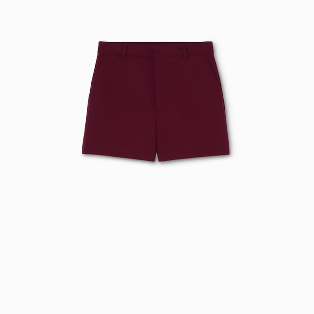 Wool crêpe shorts with embroidery
