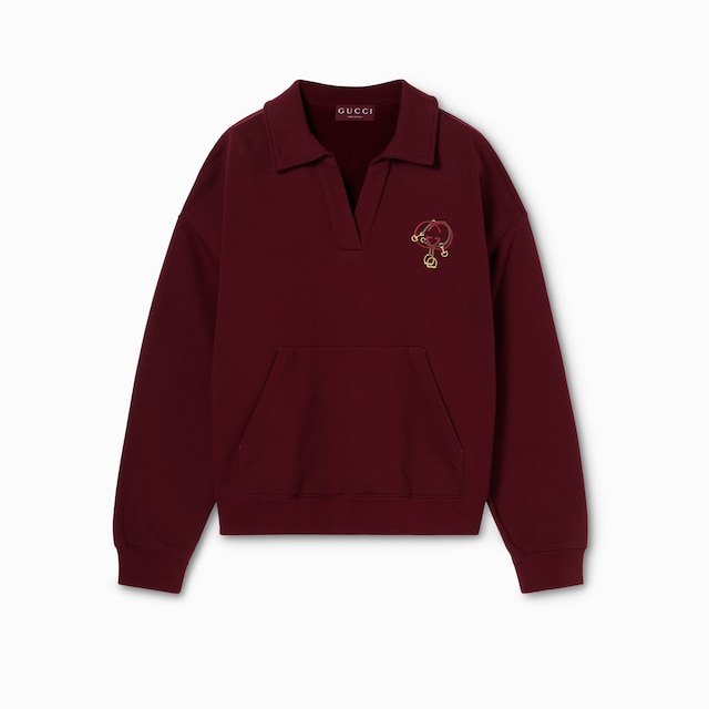 Sweatshirt aus Baumwolljersey mit Stickerei