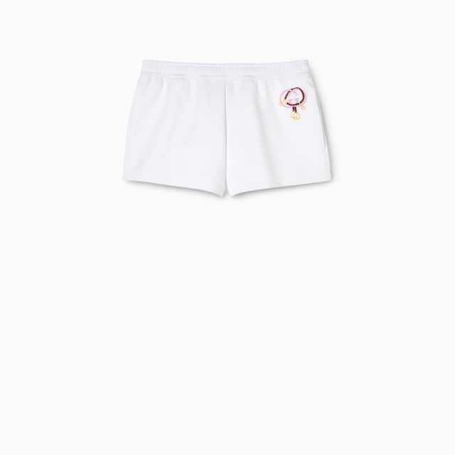Shorts aus Baumwolljersey mit Stickerei