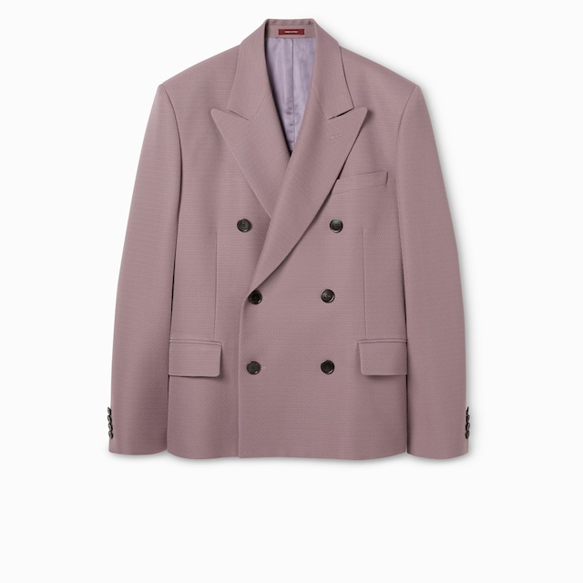 Double-breasted tecno wool jacket