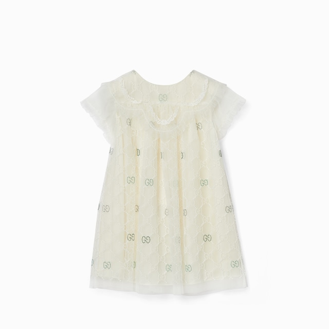Abito neonato in tulle GG ricamato