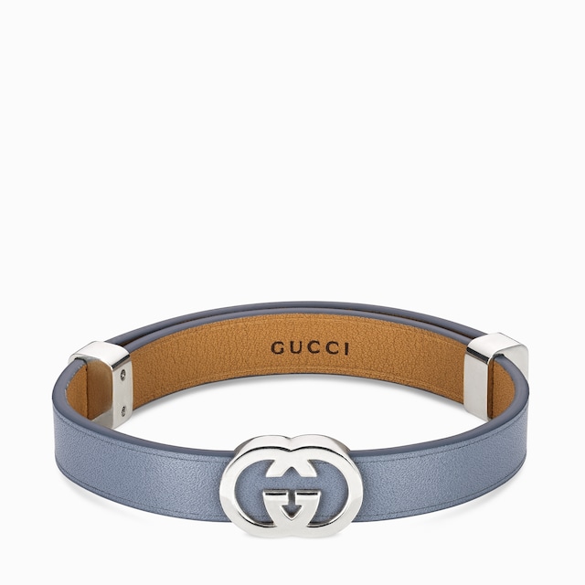 구찌 인터로킹 레더 팔찌