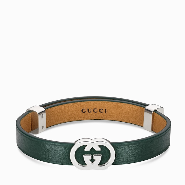 구찌 인터로킹 레더 팔찌
