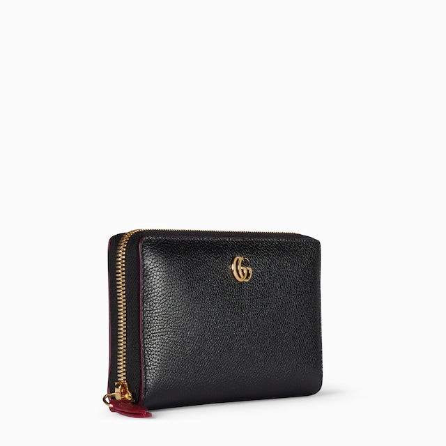 Bi-color GG Marmont zip around wallet