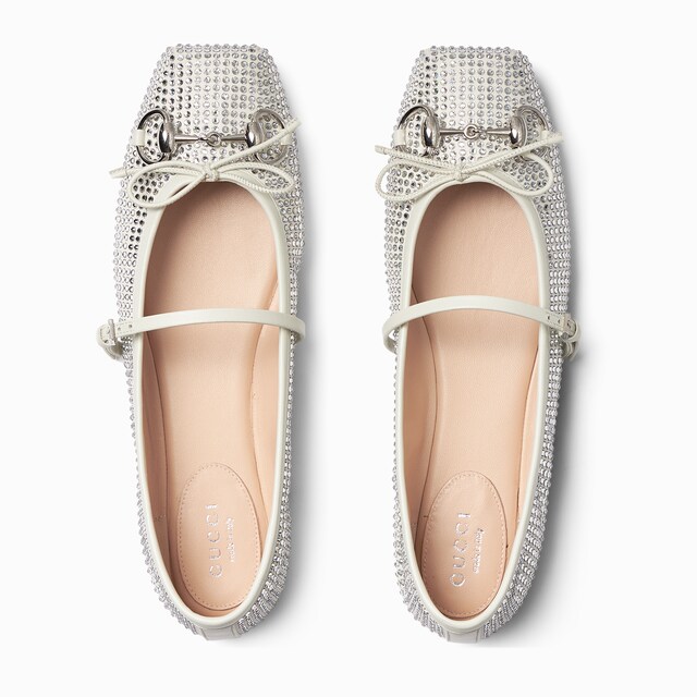 Women's crystal Gucci Horsebit ballet flat - image 4