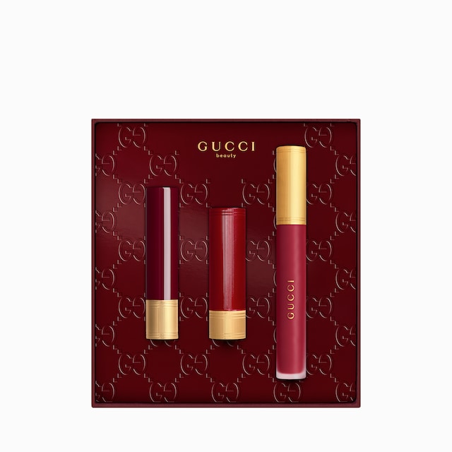 509 Gucci Rosso Ancora lipstick trio gift set