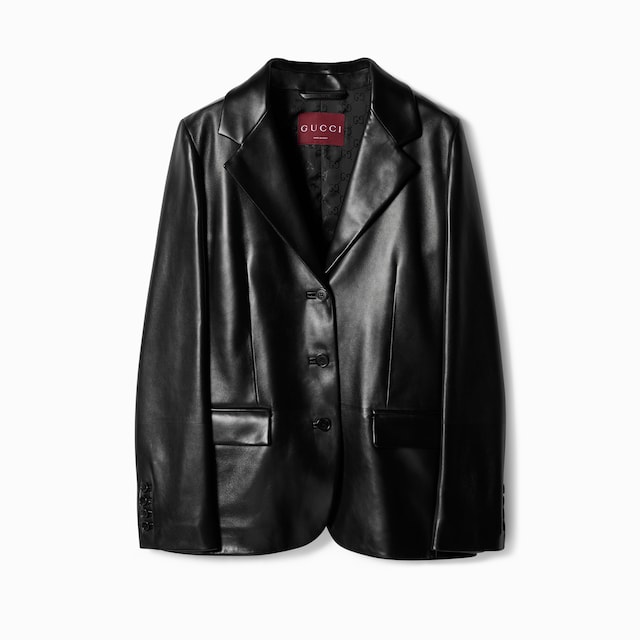 Veste en cuir brillant