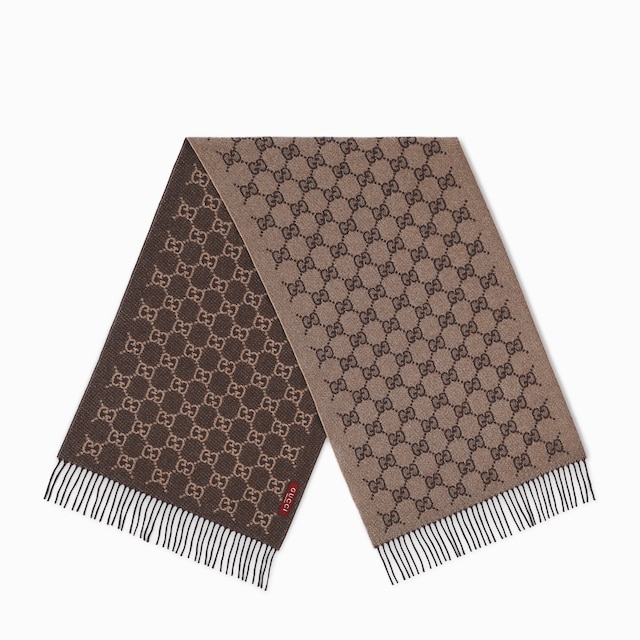 Bufanda de lamé de cashmere con GG