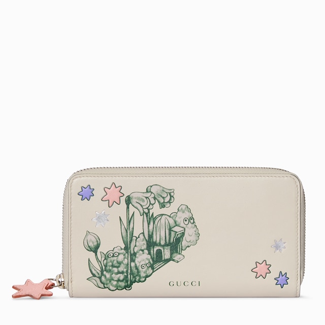Yuko Higuchi bi-color zip around wallet