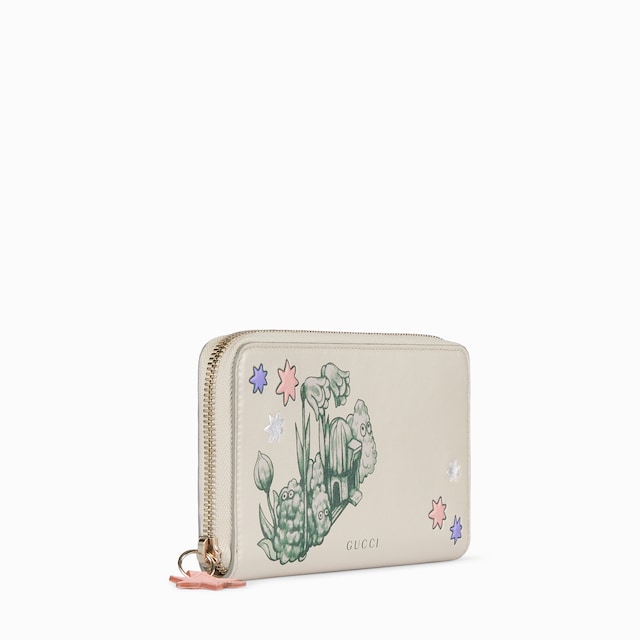 Yuko Higuchi bi-color zip around wallet