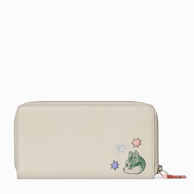 Yuko Higuchi bi-color zip around wallet