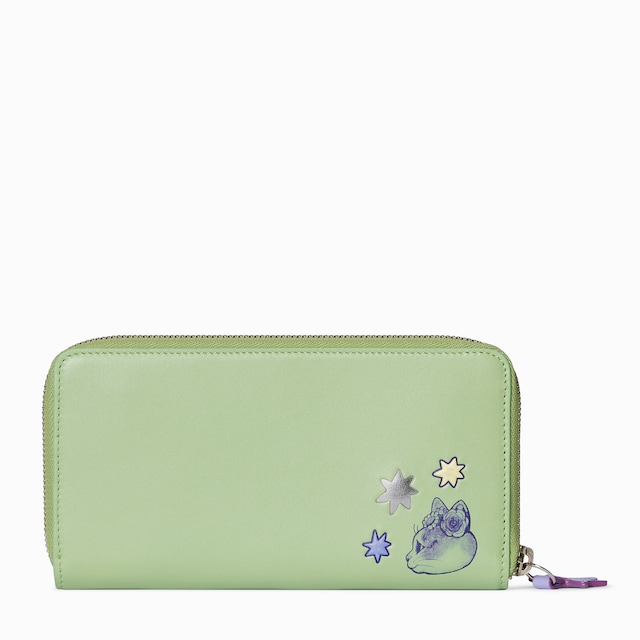 Yuko Higuchi bi-color zip-around wallet