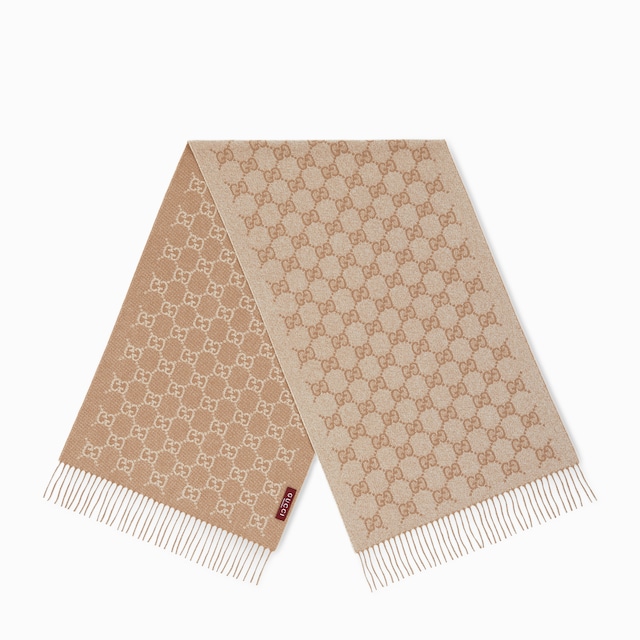 Bufanda de lamé de cashmere con GG