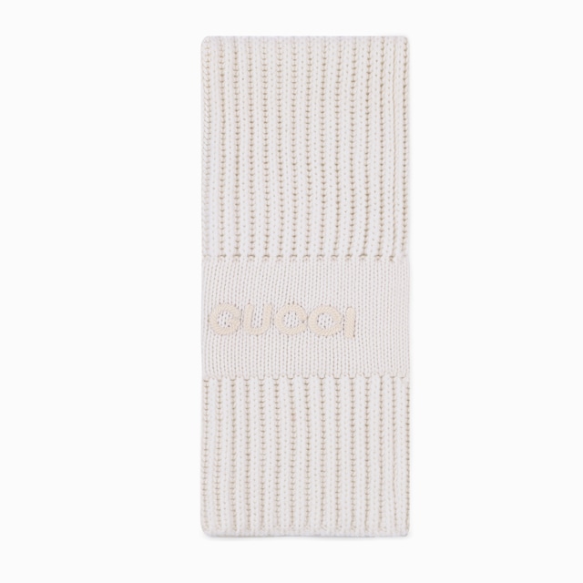 Bufanda de lana y cashmere con bordado