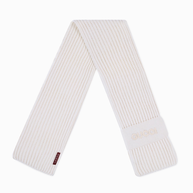 Bufanda de lana y cashmere con bordado