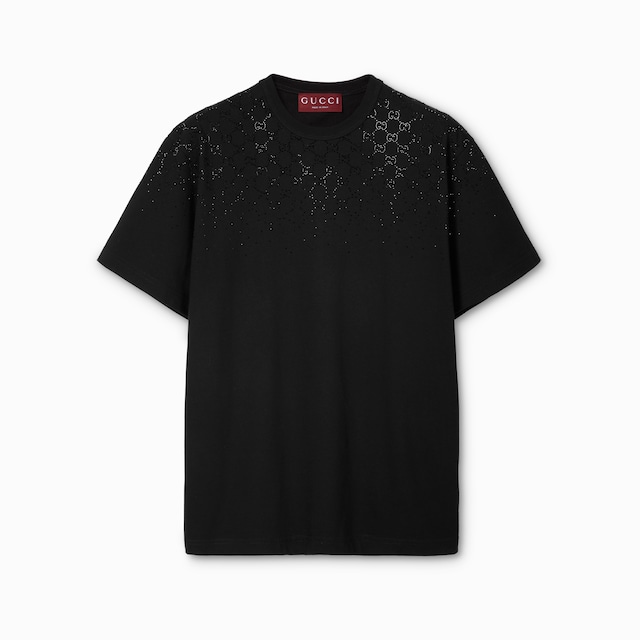 Cotton jersey T-shirt with crystals