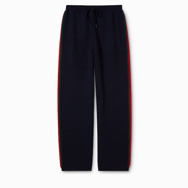 Stitch wool leisure pants with Web