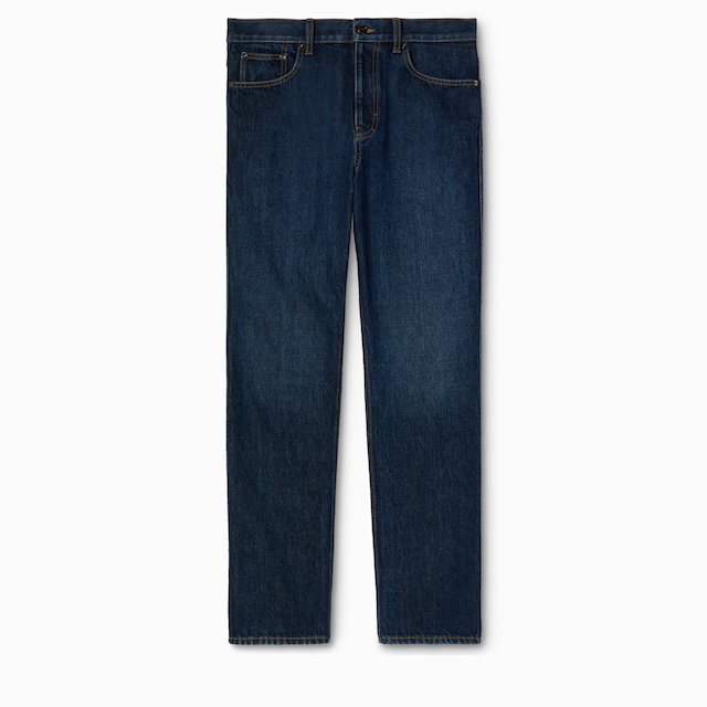 Pantalón ajustado de denim de algodón