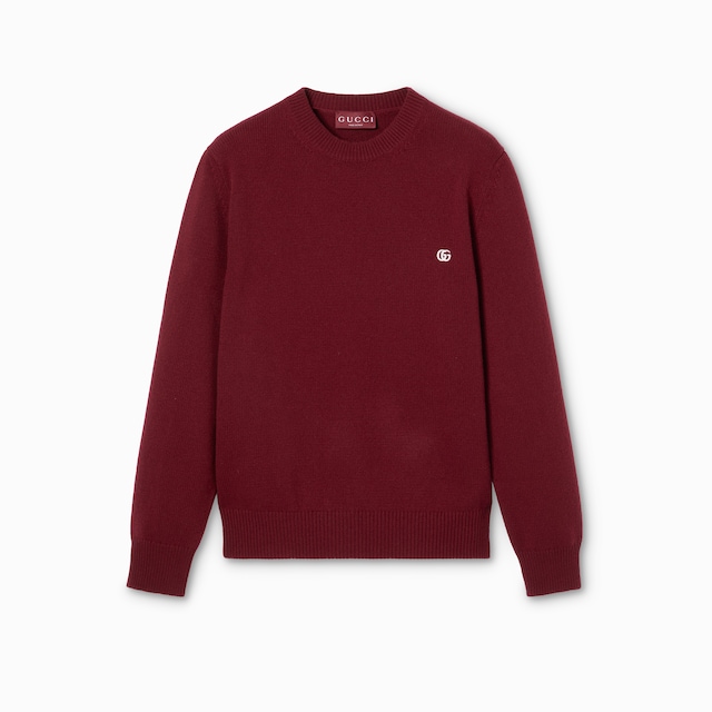 Wool cashmere sweater with embroidery