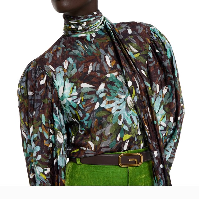 Printed silk twill shirt - image 3